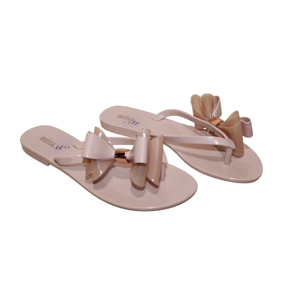 Melissa Harmonic Bow Jelly Flip Flop Sandals Womens 7 Pink Beach Resortwear